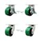 Service Caster 6'' Heavy Duty Green Poly on Cast Iron Caster Set 4 Swivel Locks 2 Brakes, 4PK CRAN-KP92S630-PUR-GB-SLB-BSL-2-BSL-2 - alternate 1